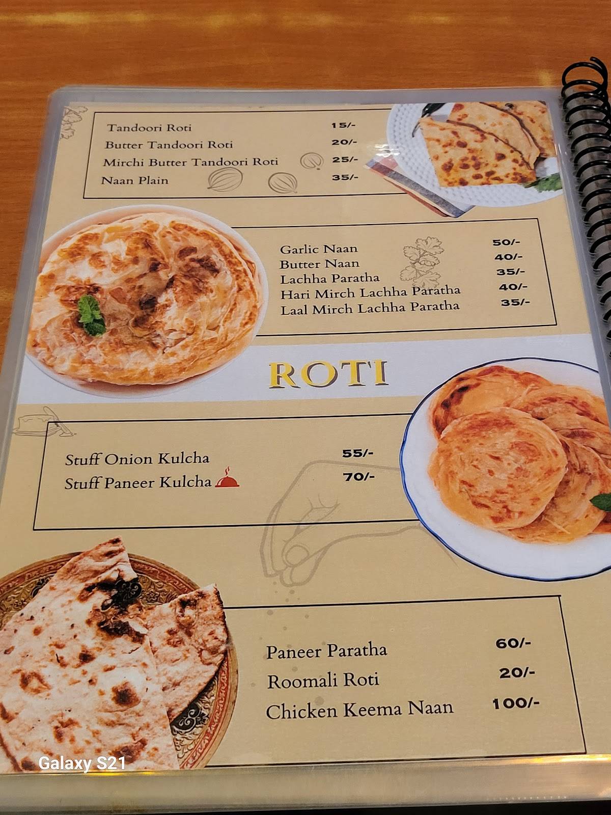 Taste Match Restaurant menu