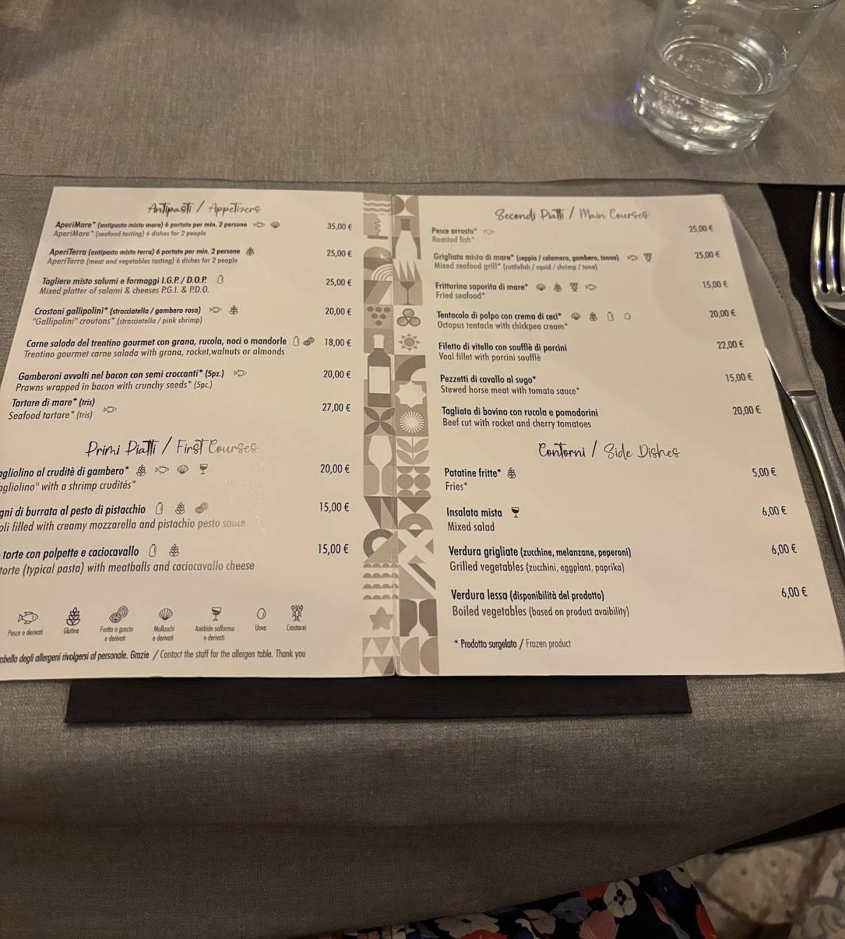 Menu di Tatamino 