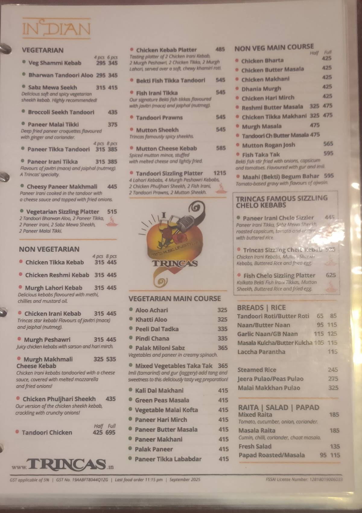 Tavern-Behind-Trincas menu