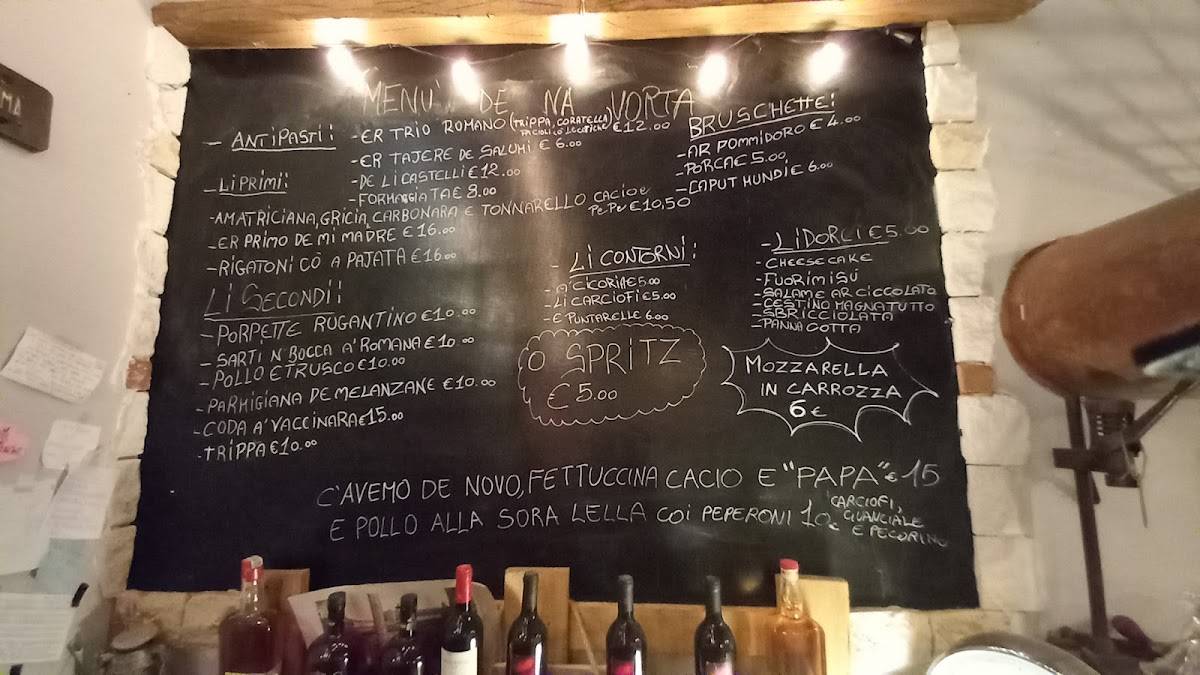 Menu di Taverna del Fuorisede 