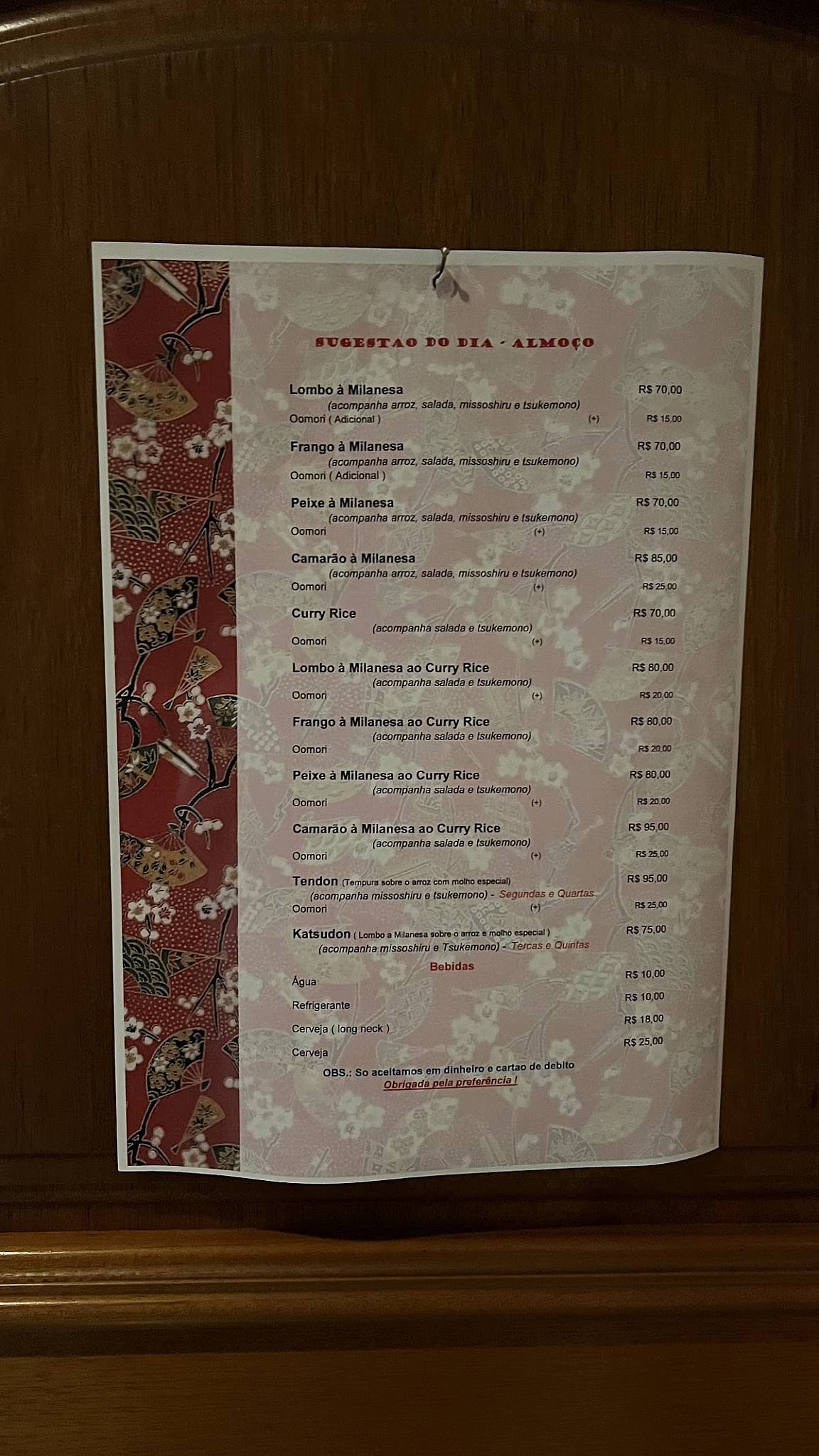 Tempura Ten cardápio