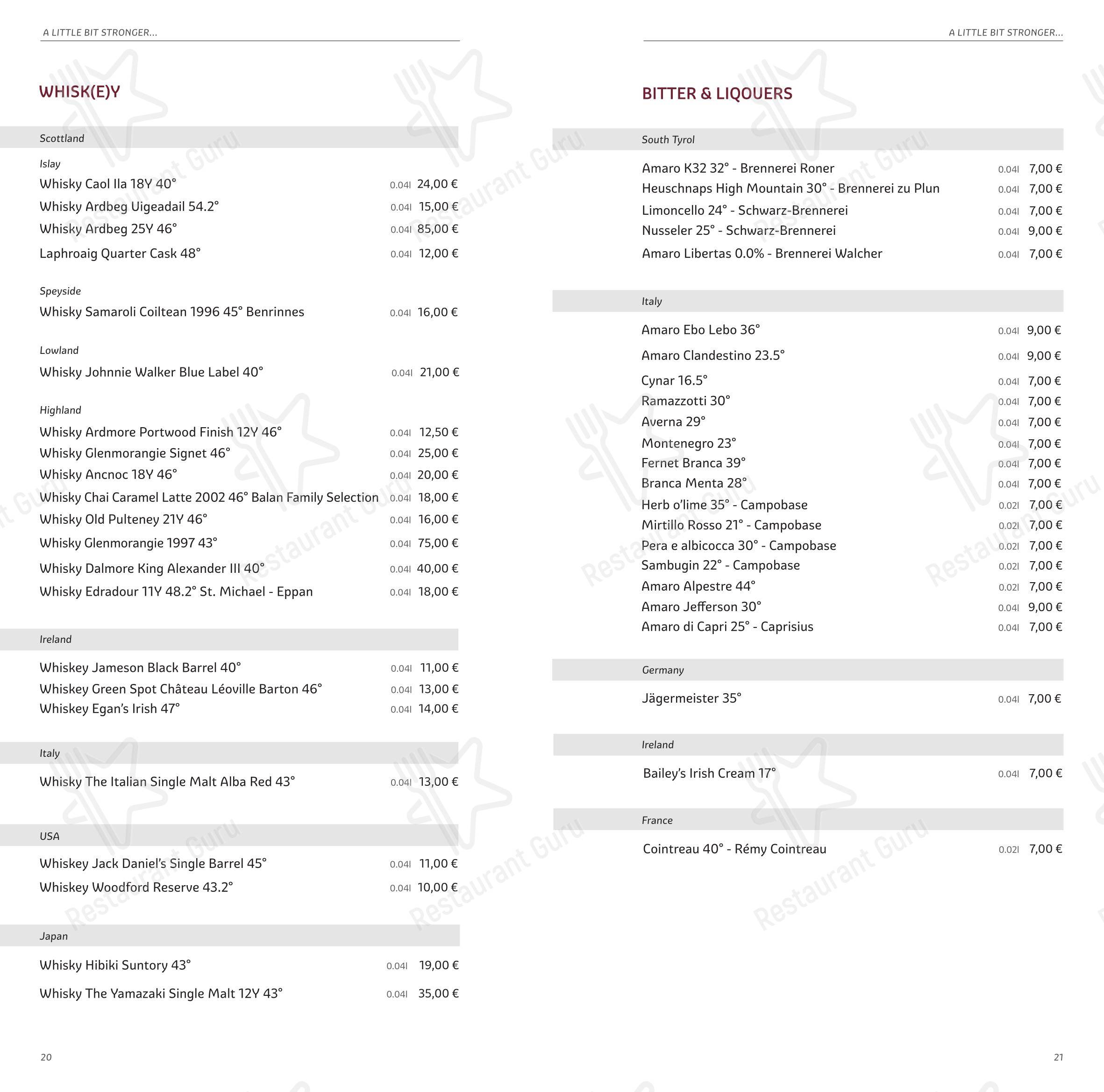 Menu di Tenne Lodges - Menu bar