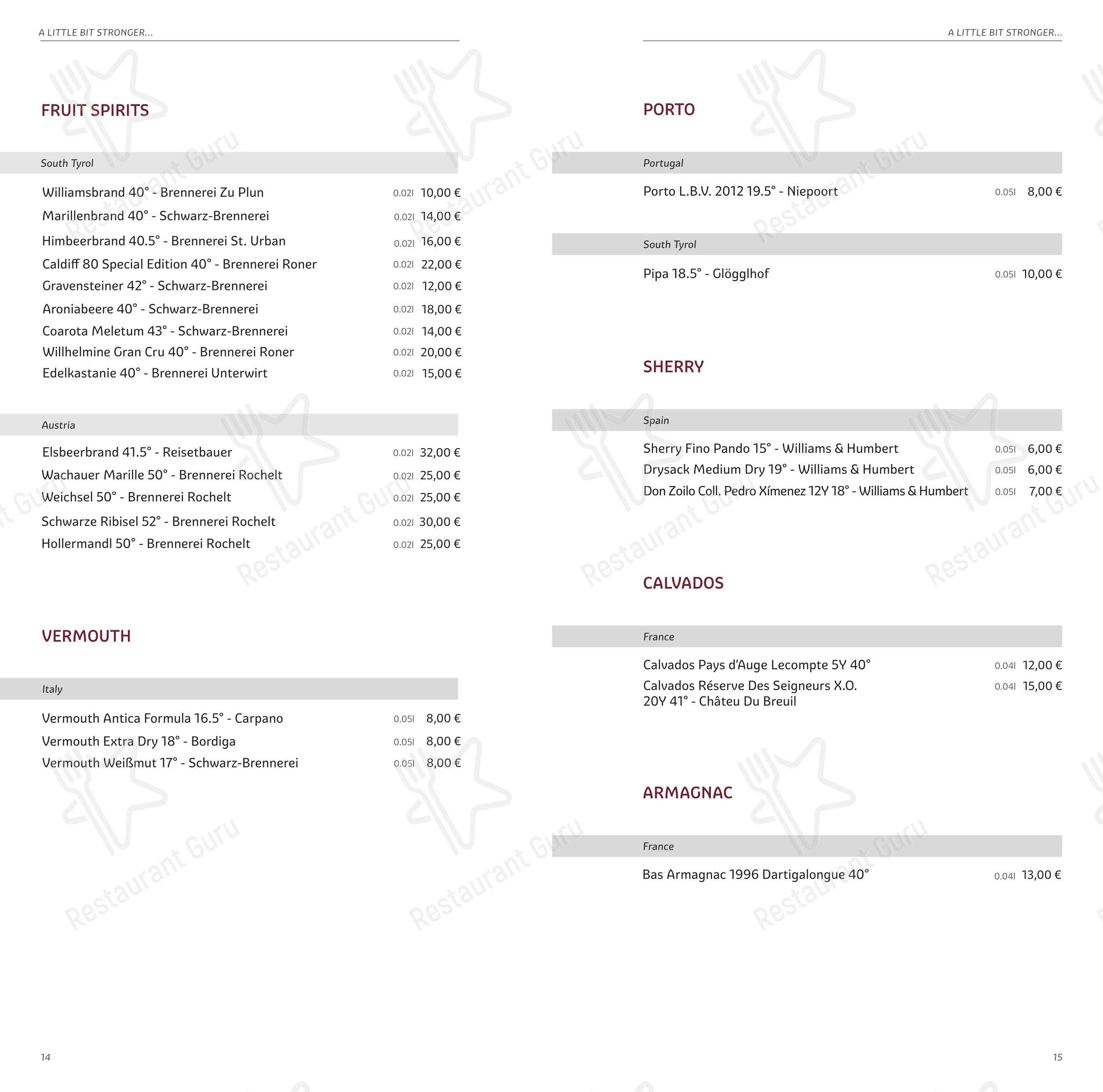Menu di Tenne Lodges - Menu bar