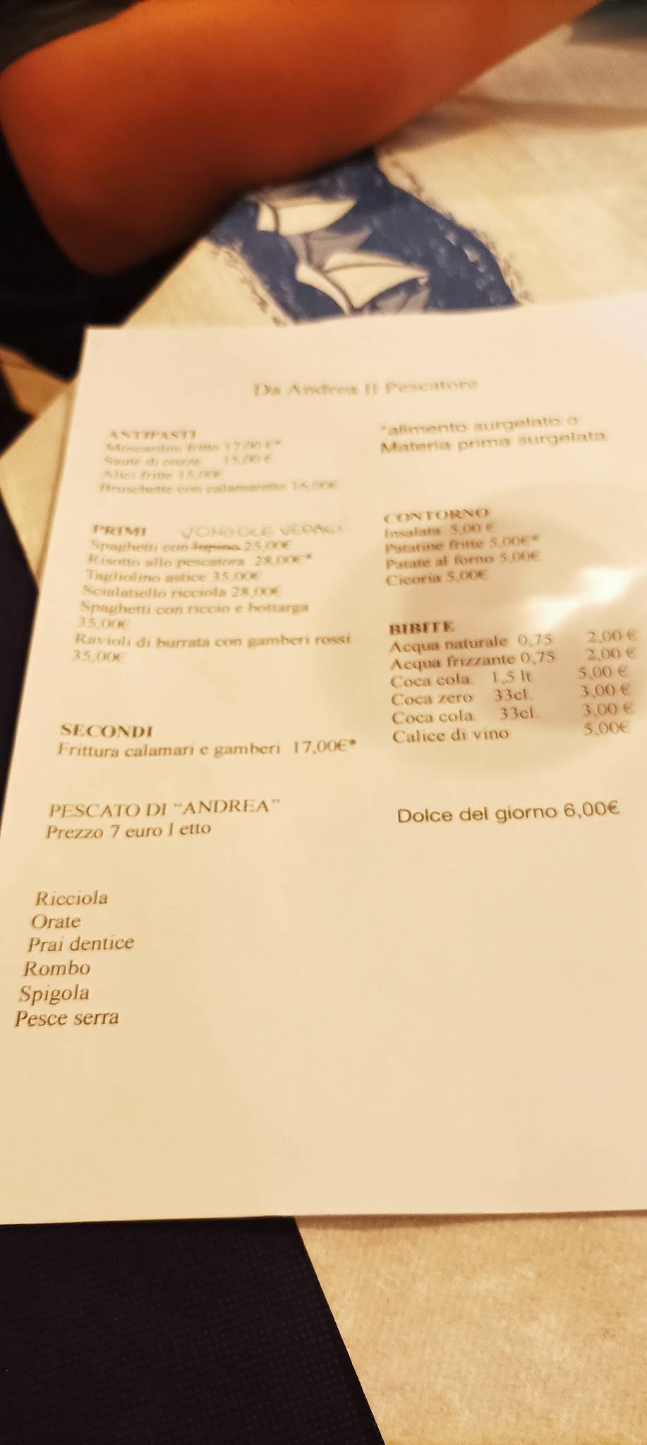 Menu di Da Andrea Il Pescatore 
