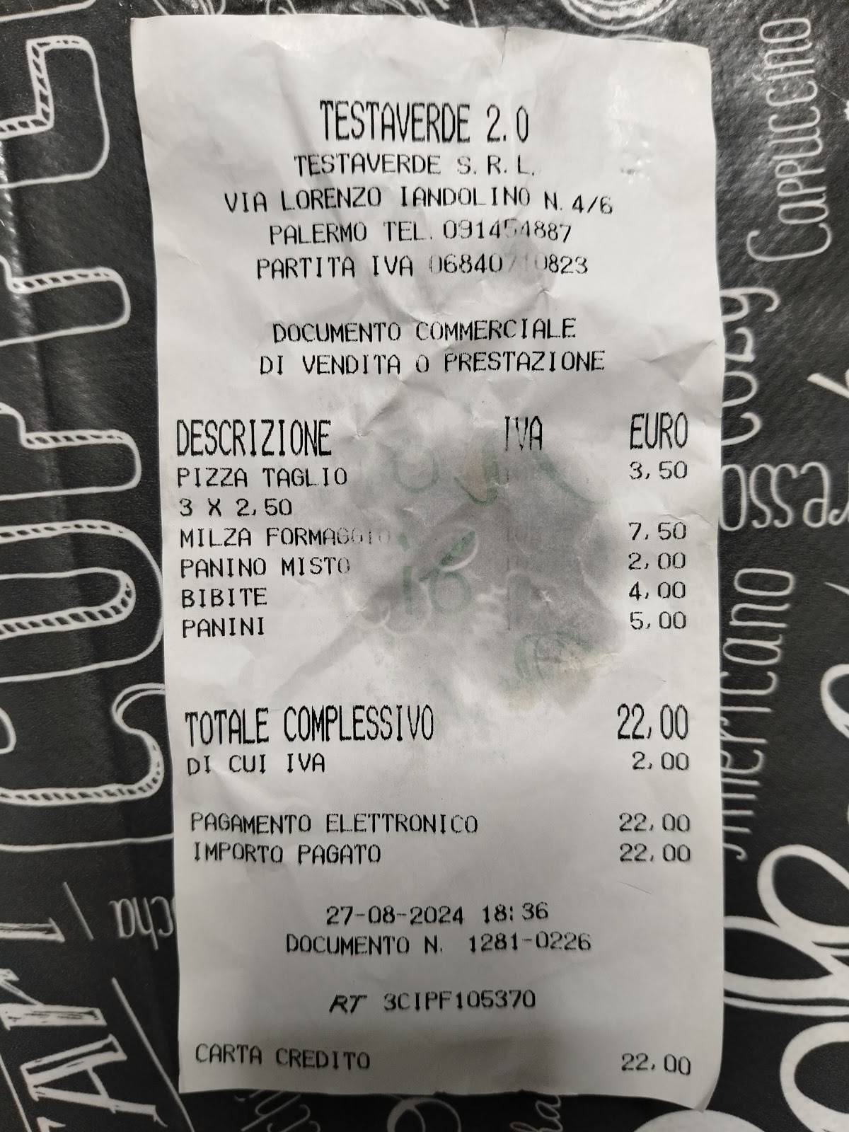 Menu di Testaverde 2.0 