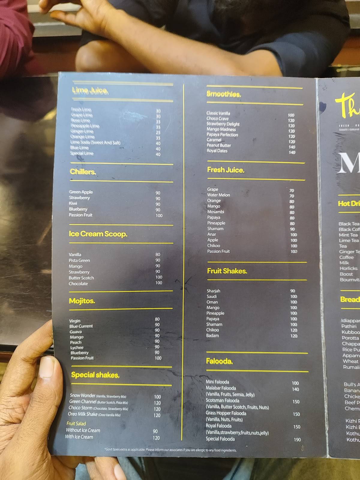 Thaal Kitchen menu
