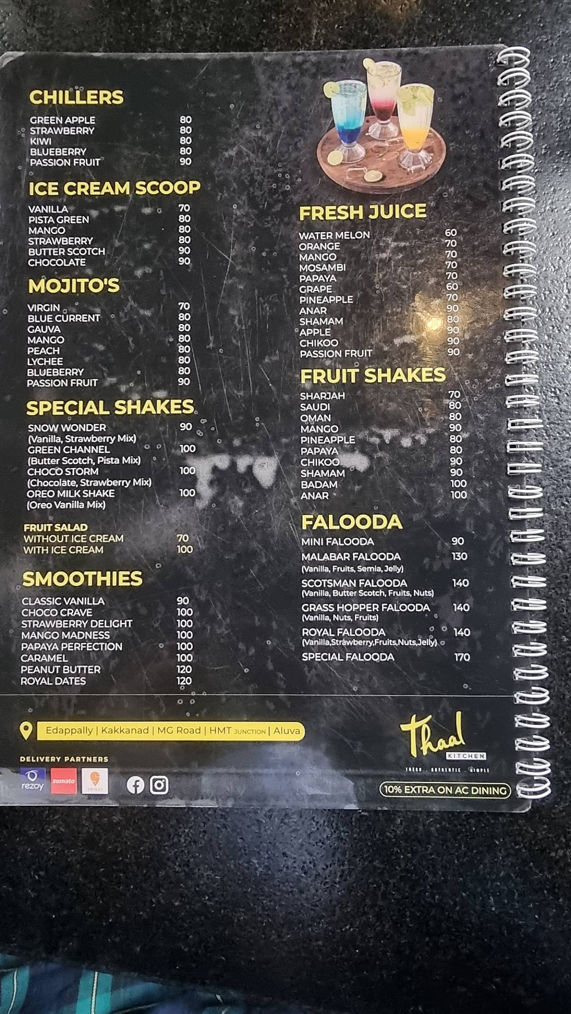 Thaal Kitchen menu