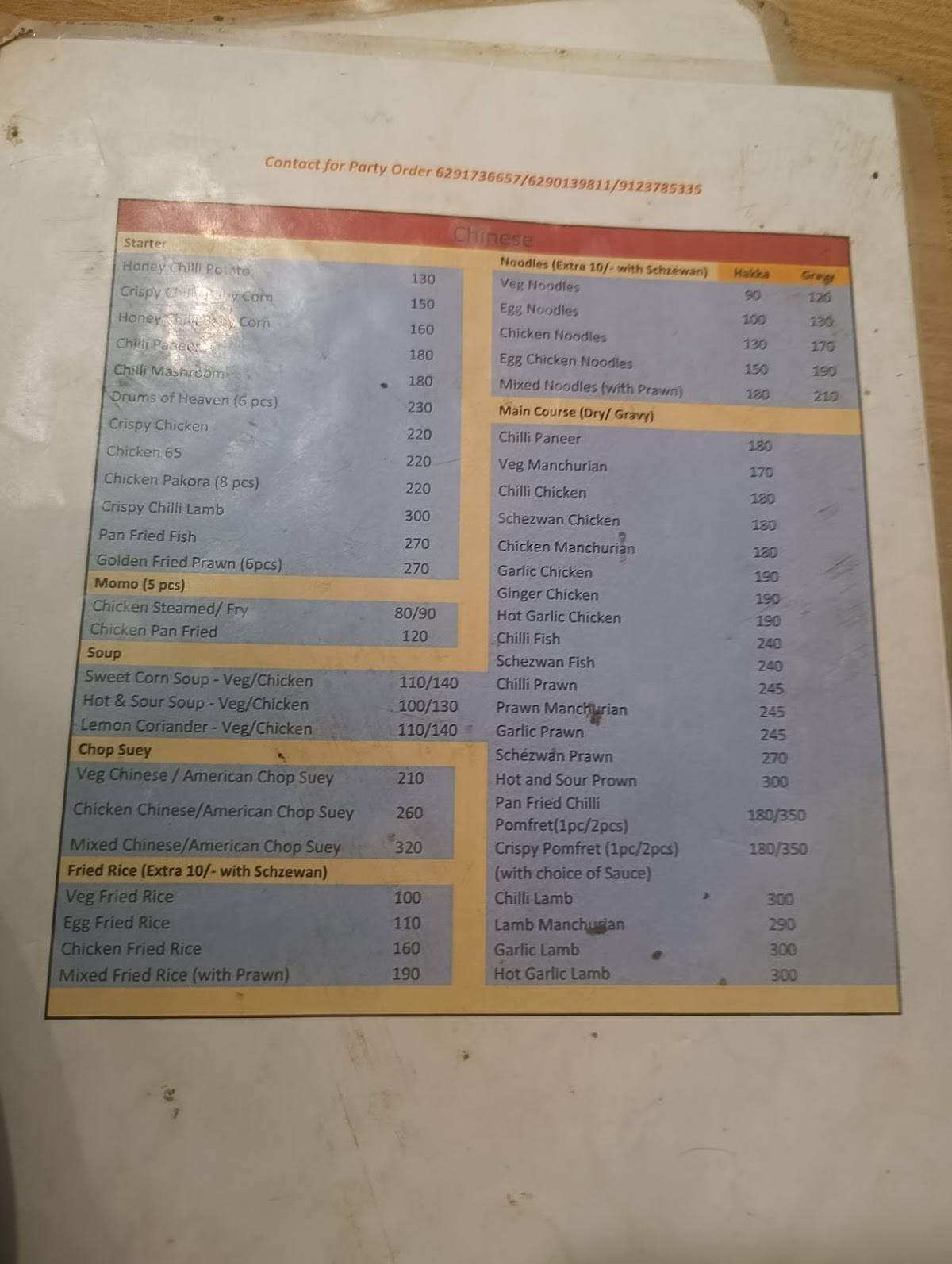 Thali Ghar menu