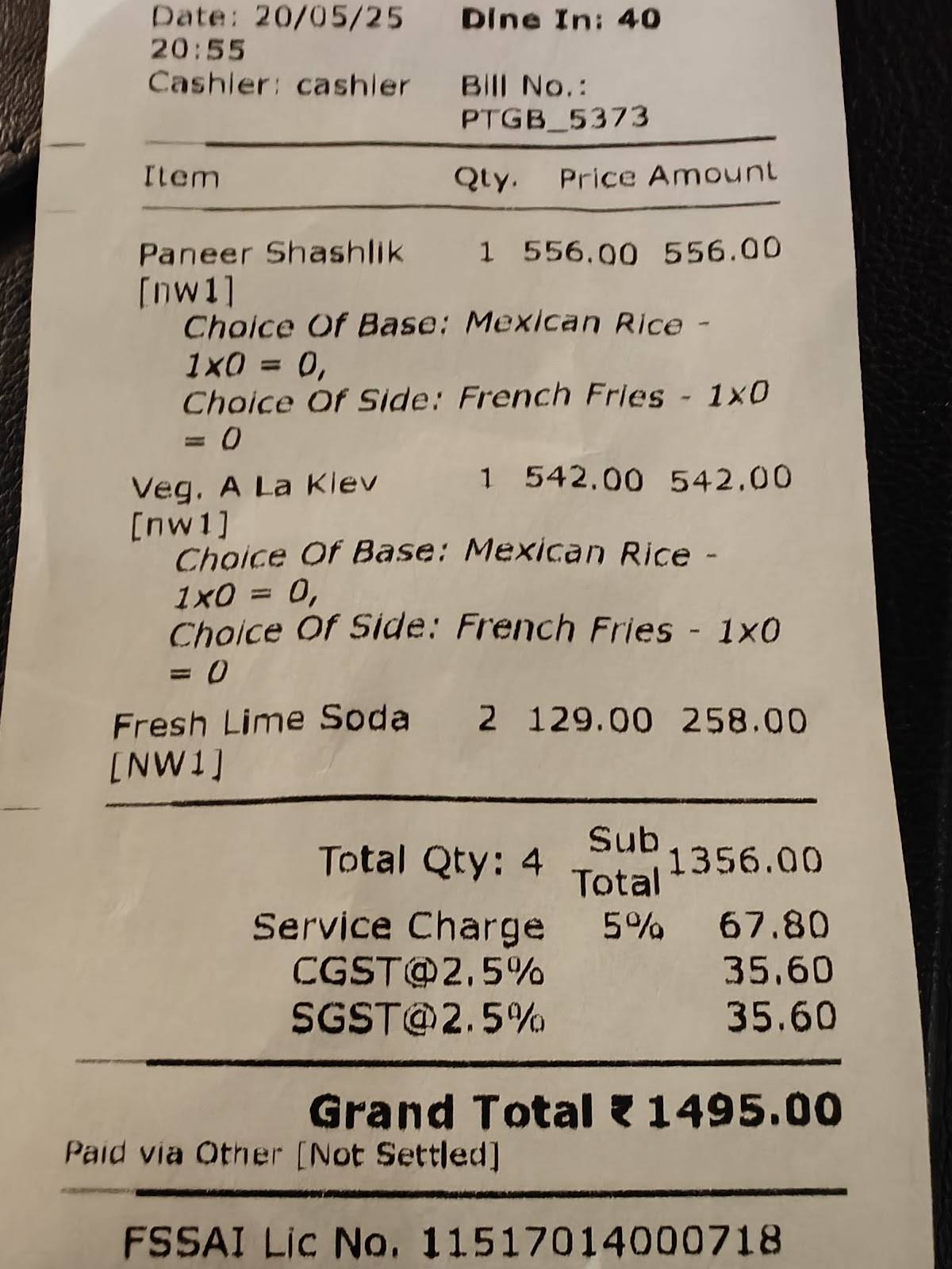 Pop Tate's R Mall Thane menu