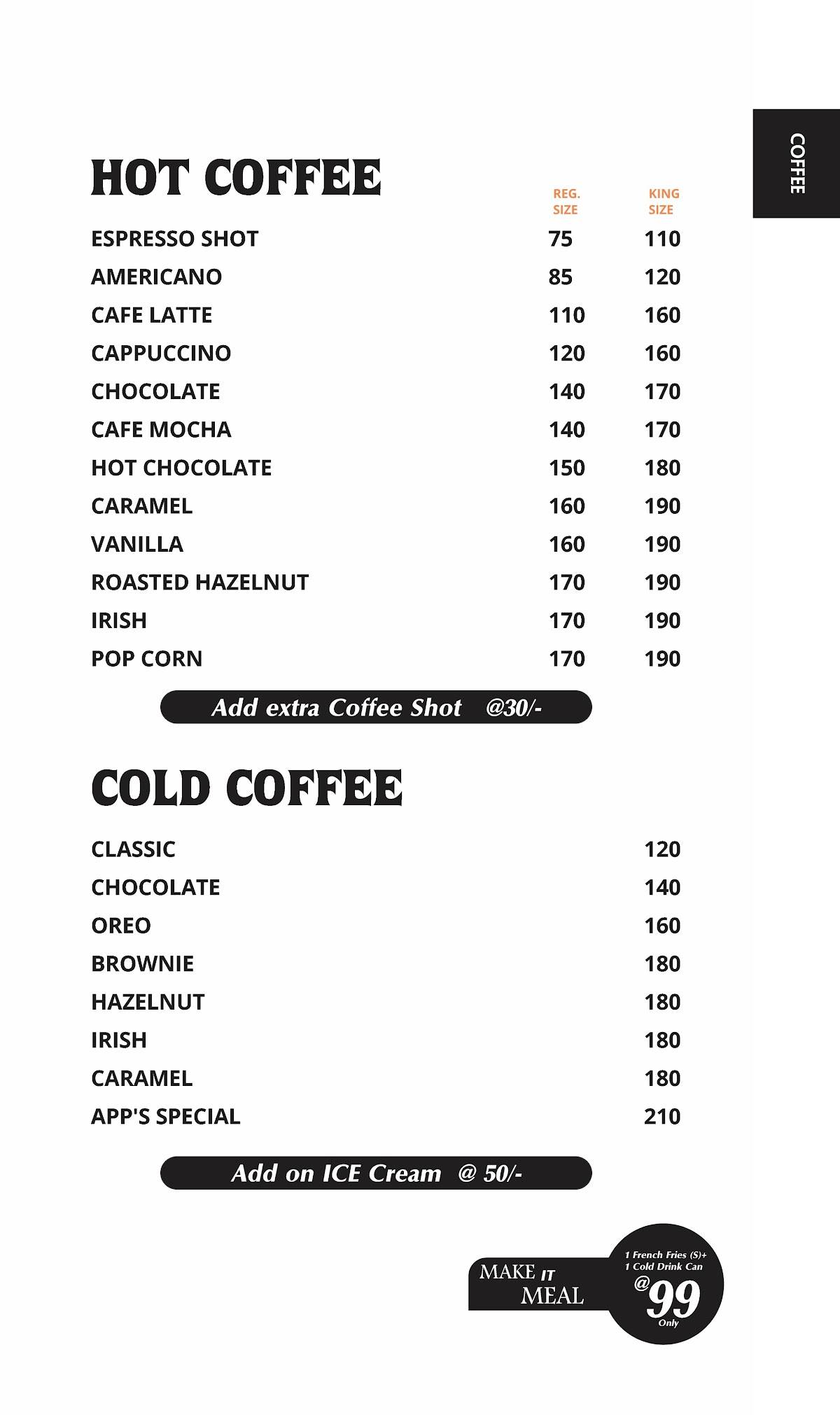 The Appetiter Best Restaurant In Moga/Veg And Non Veg Restaurant In Moga/Coffee Shop In Moga/Fast Food Restaurant In Moga menu