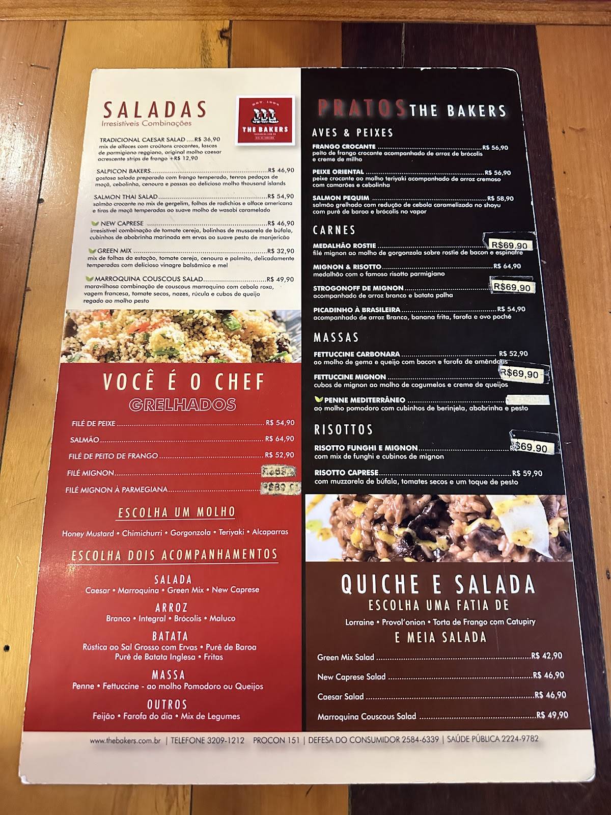 The Bakers cardápio