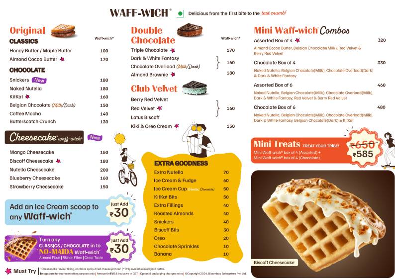The Belgian Waffle Co menu