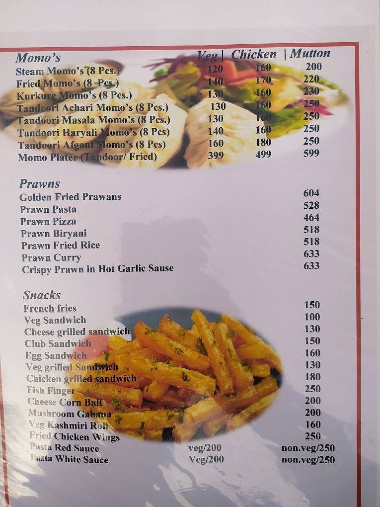 The Birsani Cafe menu