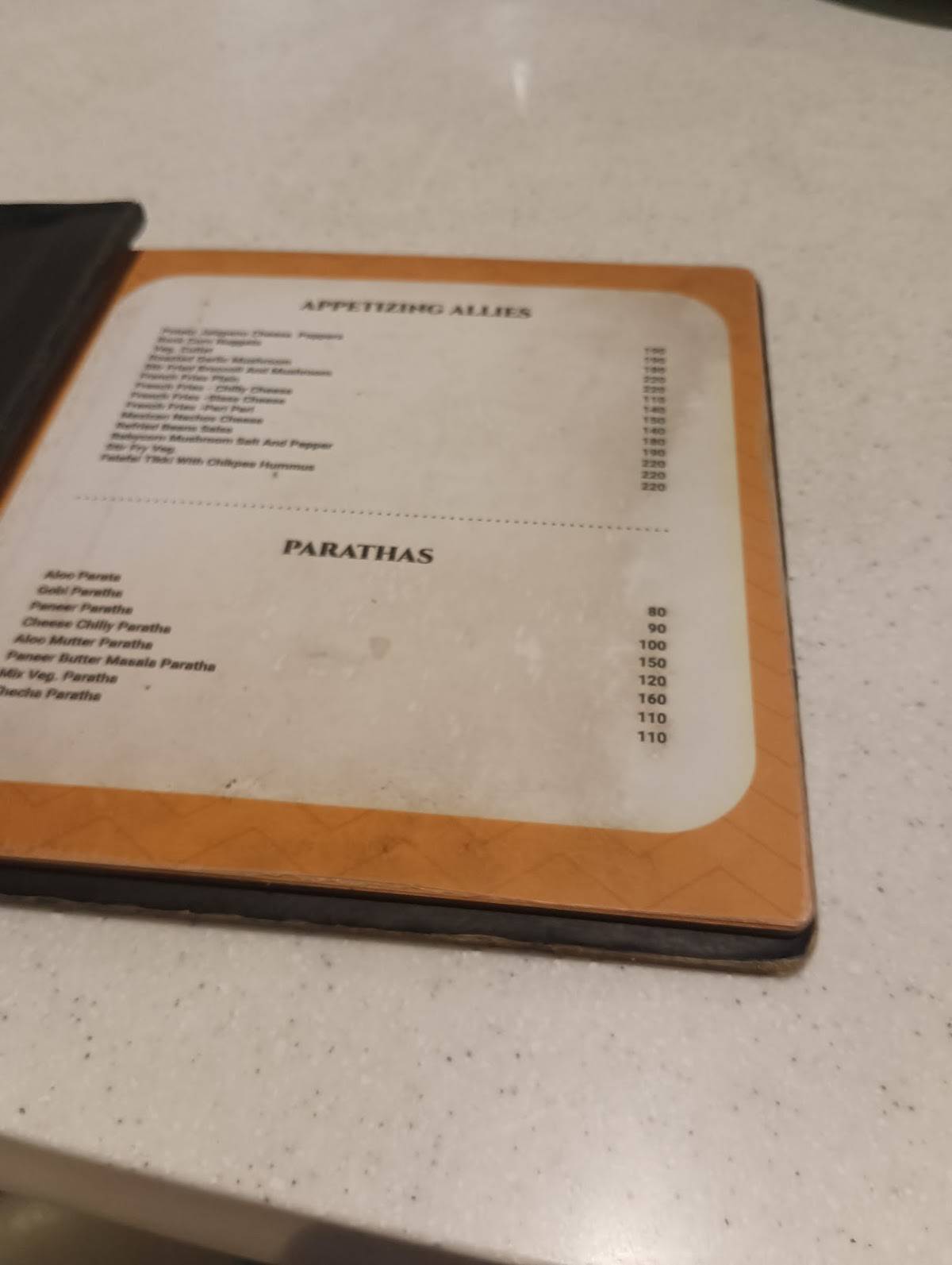 The Castle menu