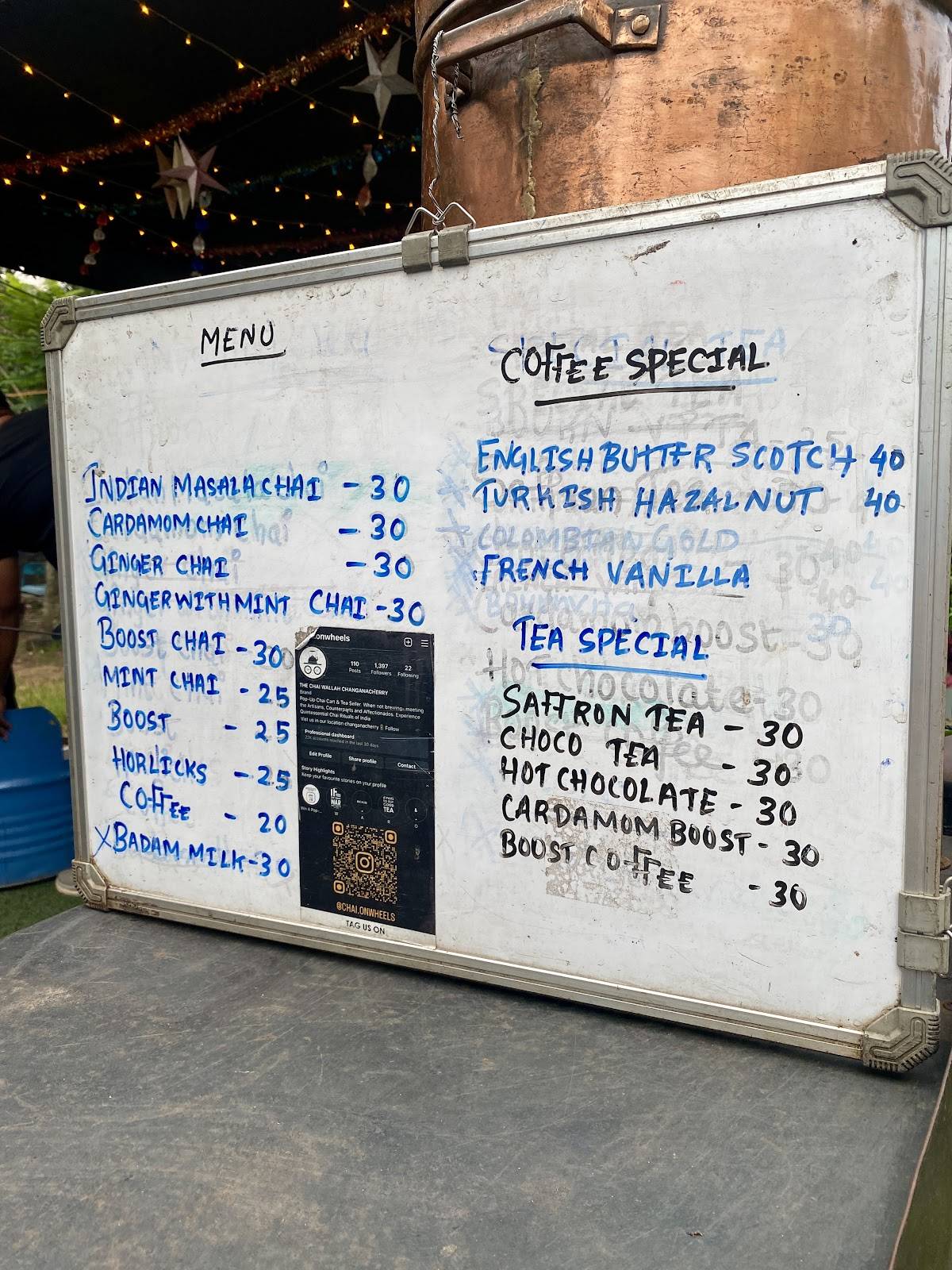 The Chai Wallah menu