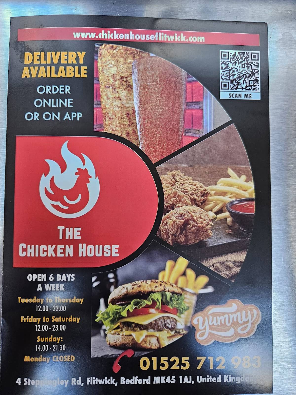 Menu at The Chicken House, Westoning