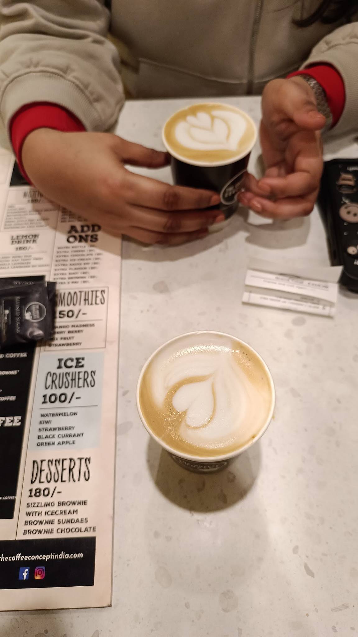 The Coffee Concept menu