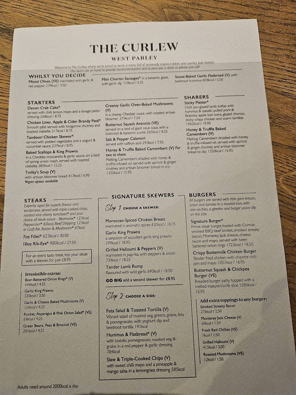 Menu At The Curlew Pub Bar West Parley menu-at-the-curlew-pub-bar-west-parley