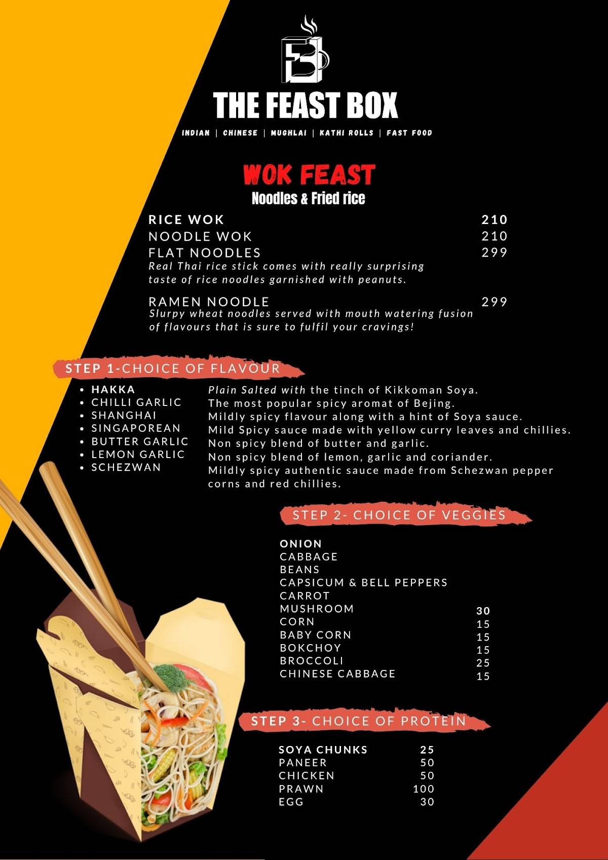 The Feast Box menu