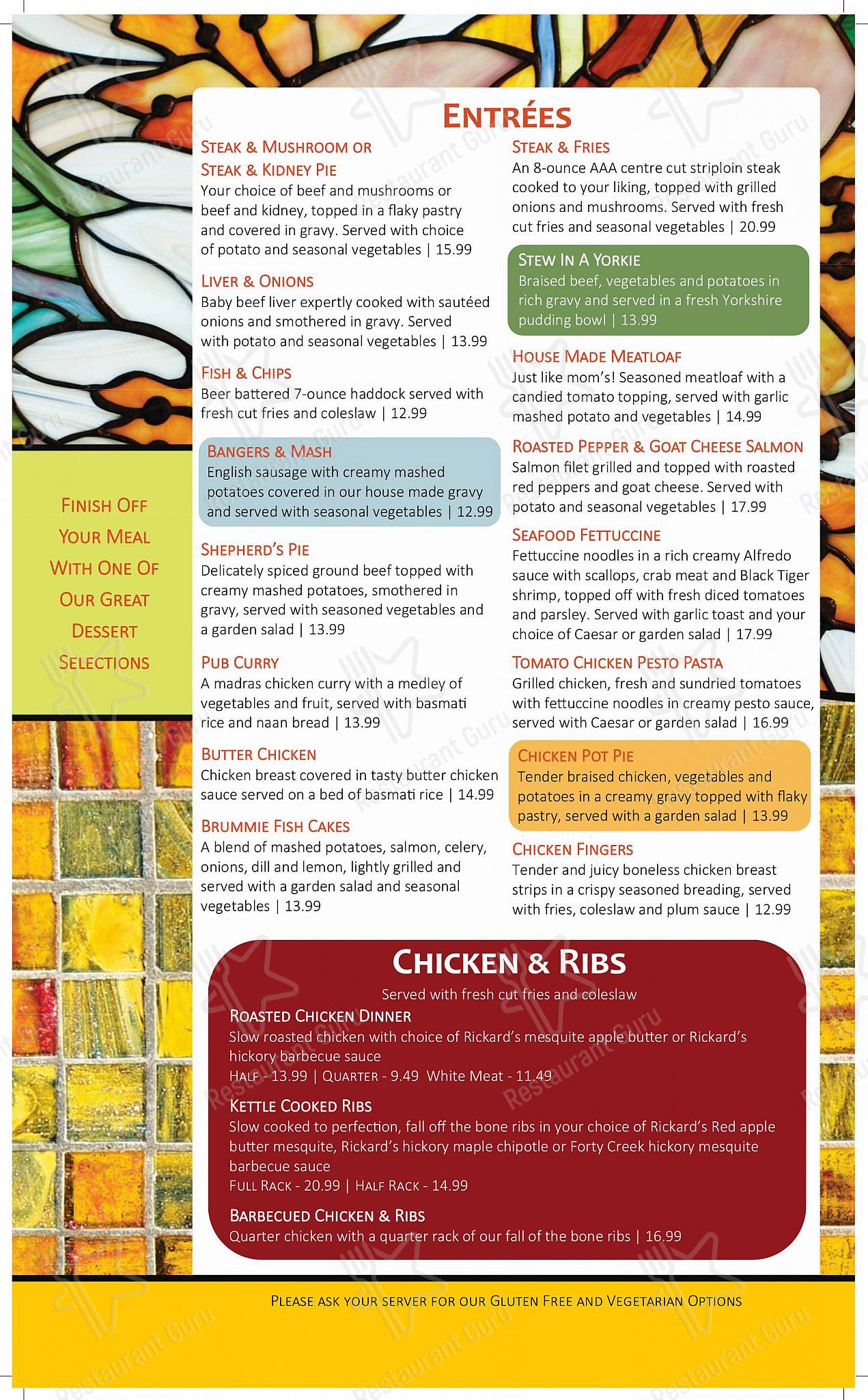 Menu at The Goose & Gridiron pub & bar, MerrickvilleWolford