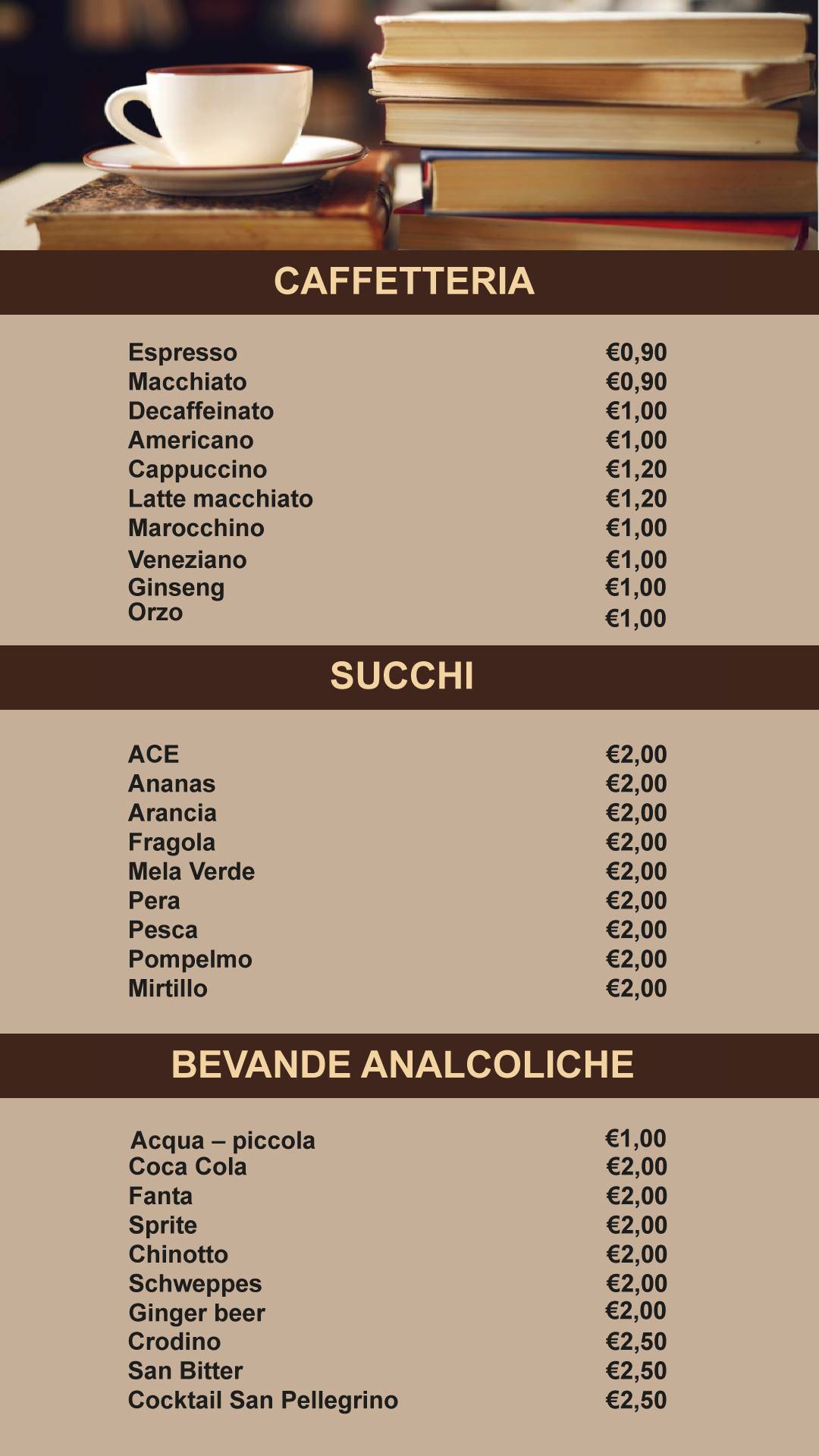 Menu di The Harp Tea Room 