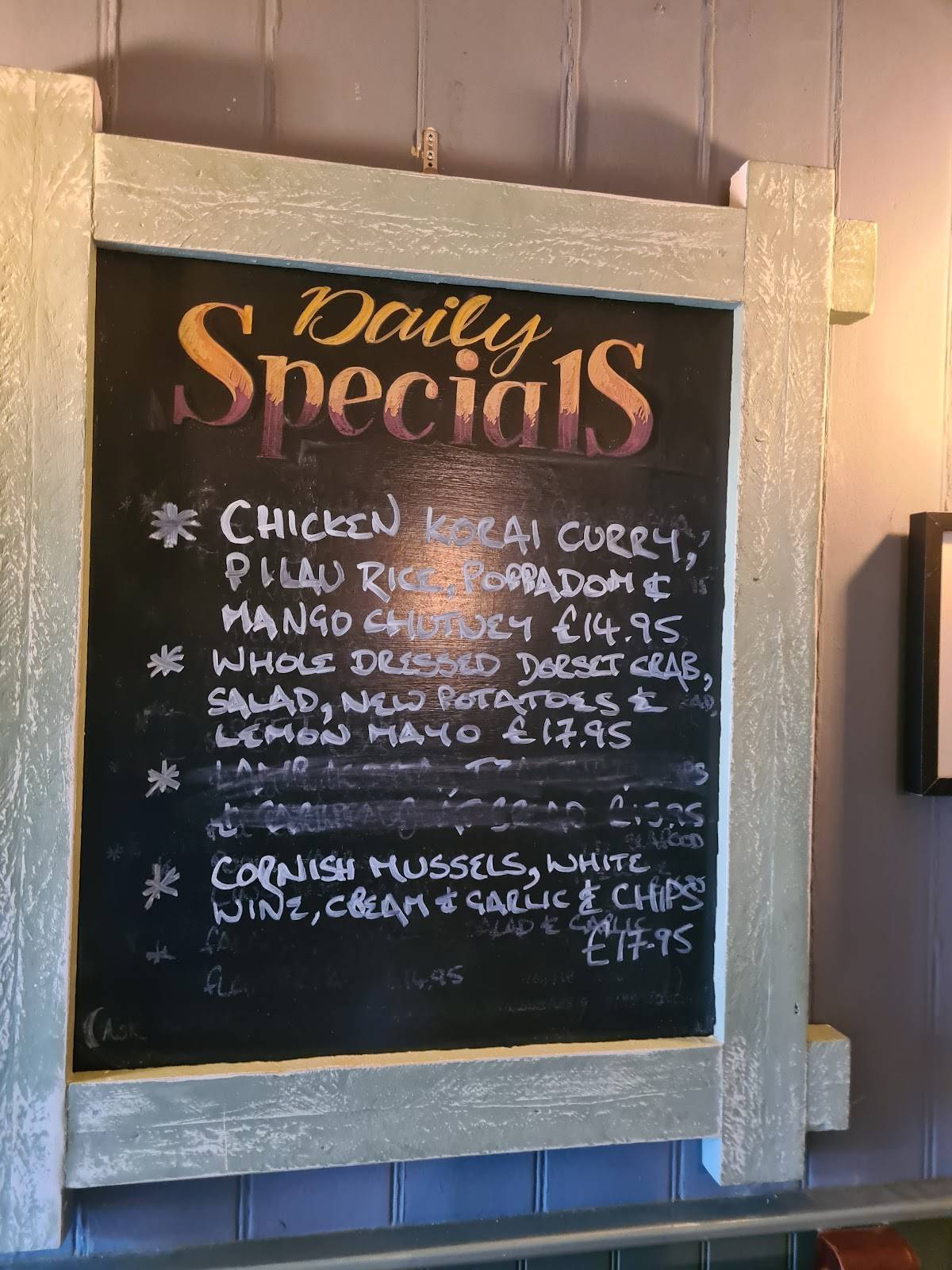 Menu at The Horse & Groom East Dorset CAMRA Rural Pub of the Year