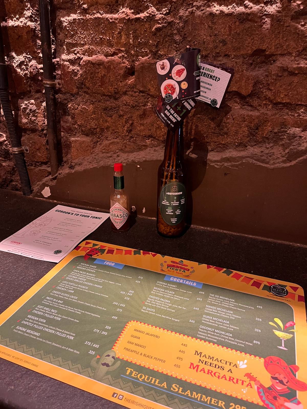 The Irish House, Kala Ghoda menu