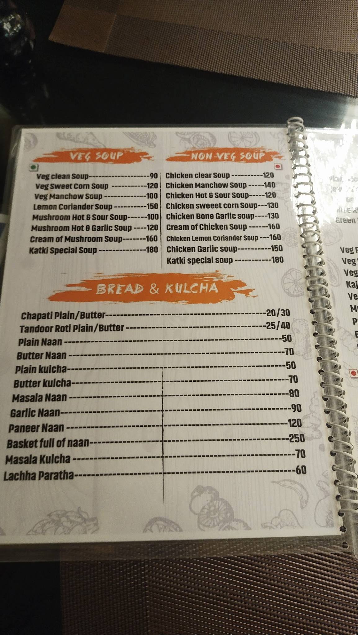 The Katki Restro & Cafe menu