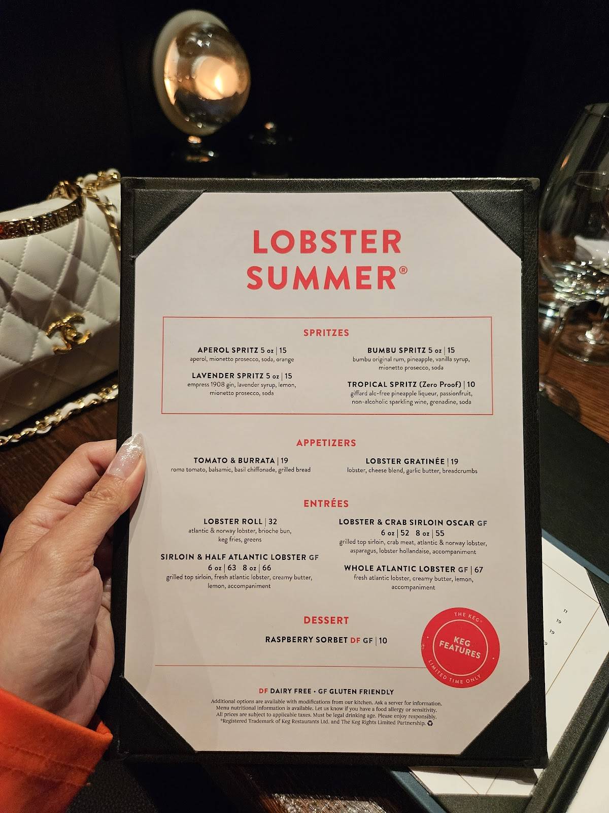 Menu de The Keg Steakhouse + Bar - Ajax