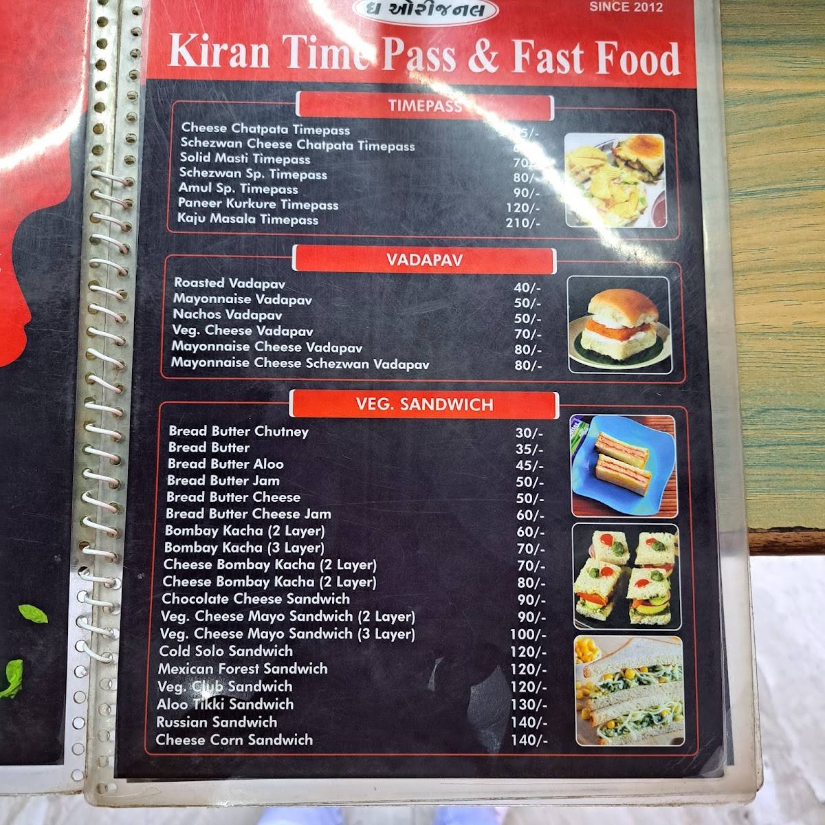 The Kiran Time Pass & Fast Food menu