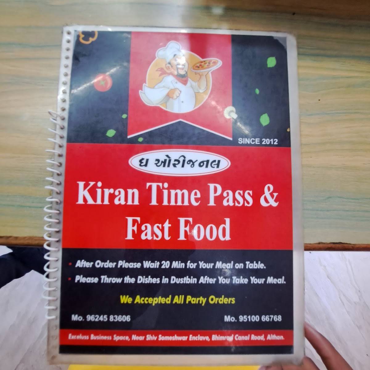 The Kiran Time Pass & Fast Food menu