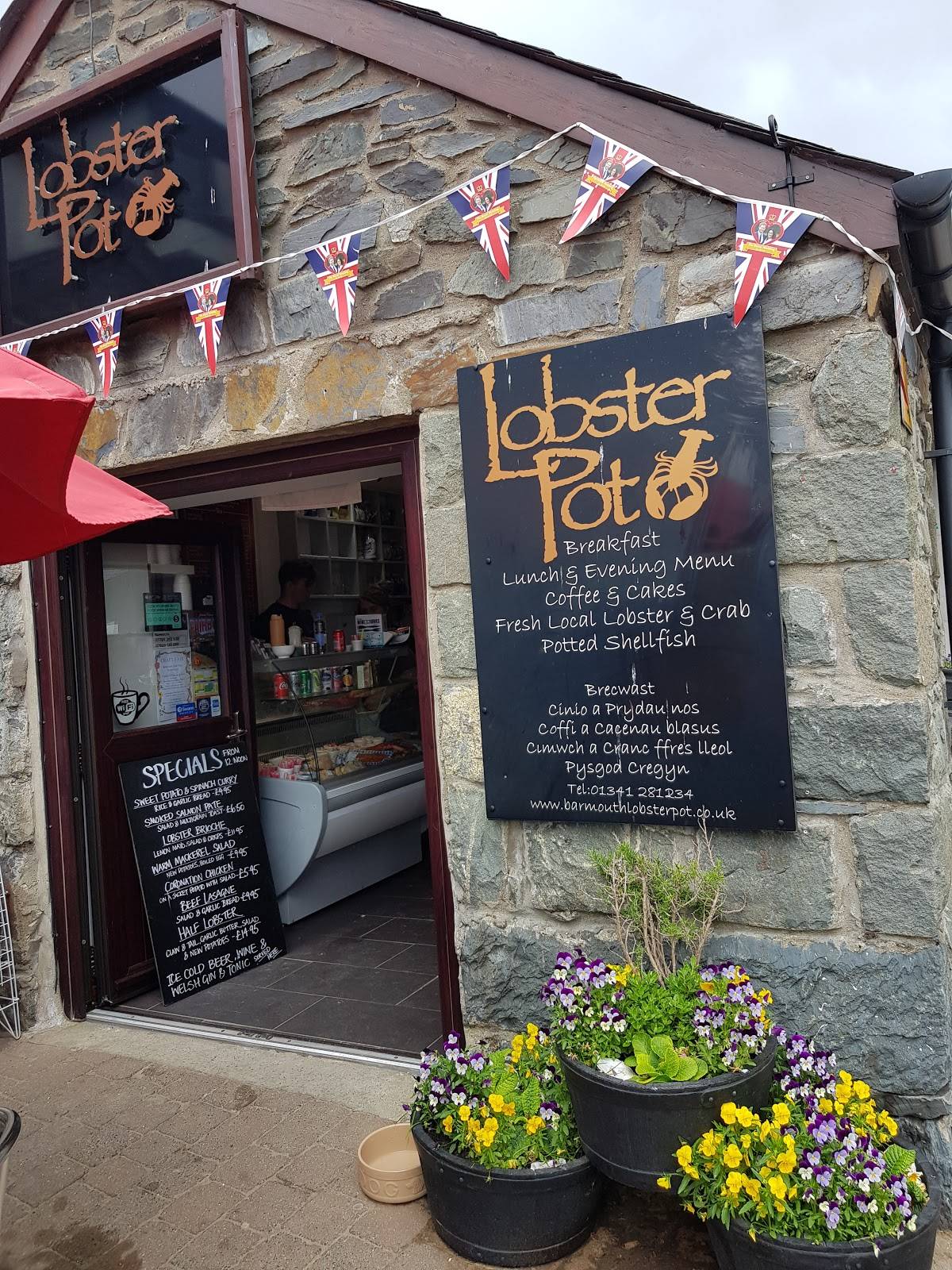 Menu at The Lobster Pot restaurant, Barmouth