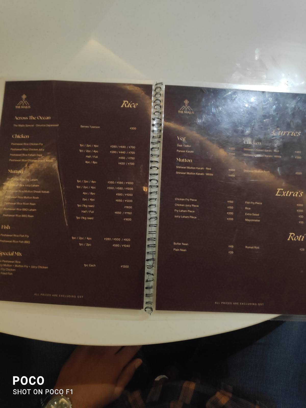 The Majlis Culture Cuisine menu