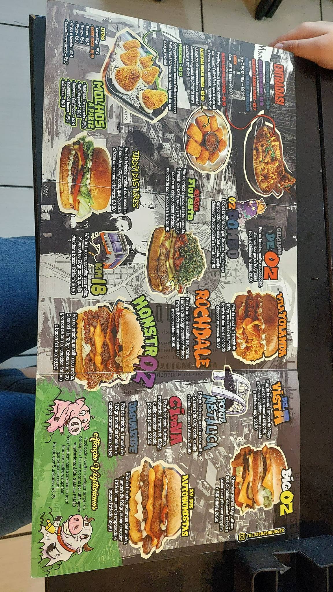 The Oz Smash Burger cardápio