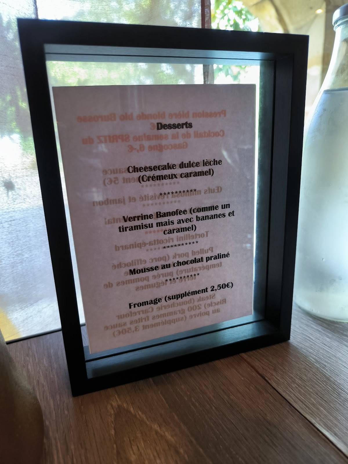 Menu de Le Pigeonneau
