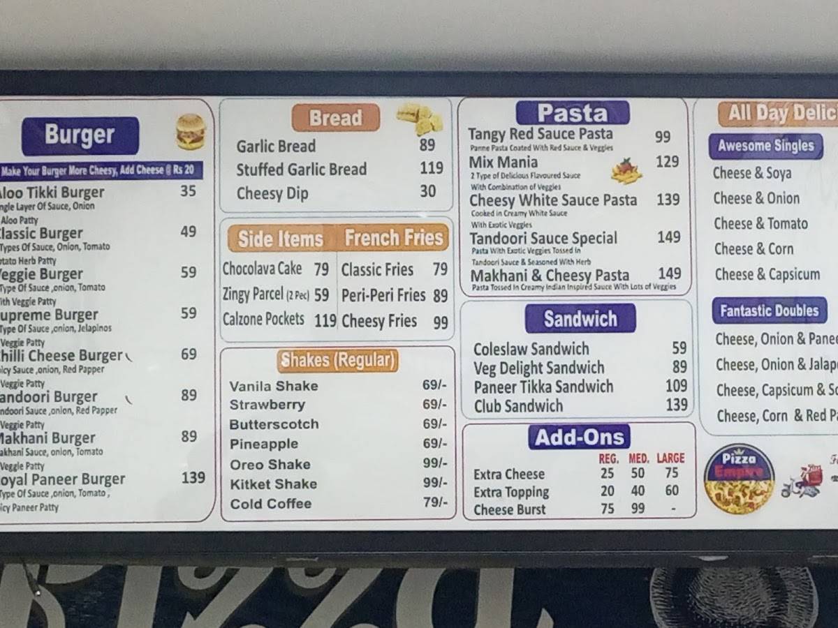 Menu at The Pizza Empire Bharatpur, Bharatpur