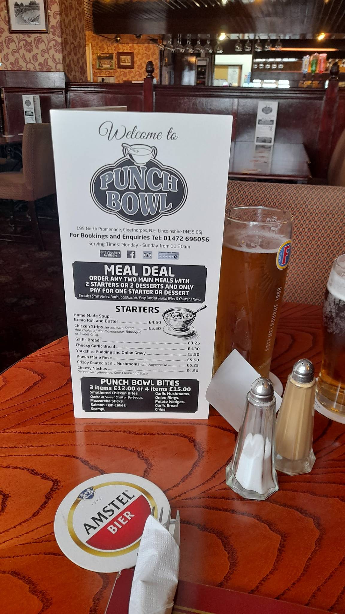 Menu at The Punch Bowl pub & bar, Cleethorpes