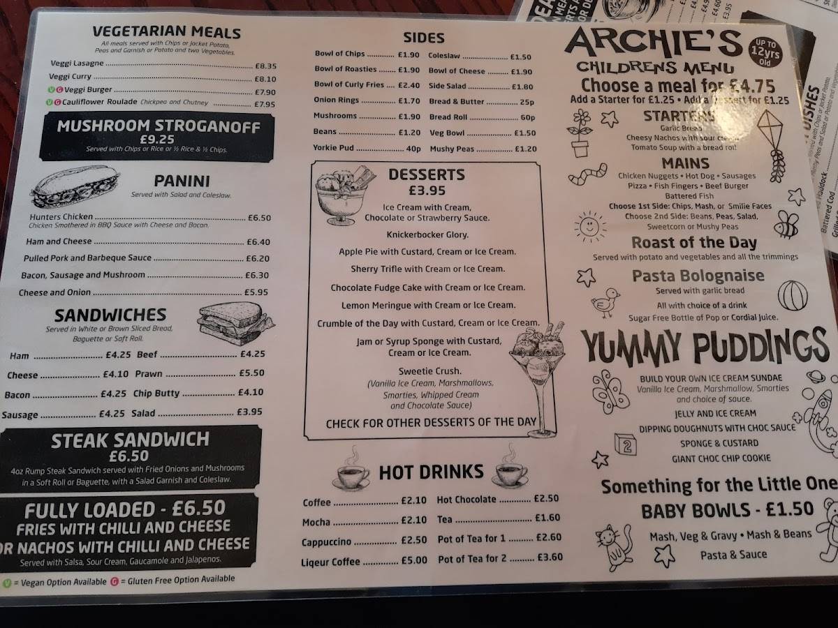 Menu at The Punch Bowl pub & bar, Cleethorpes