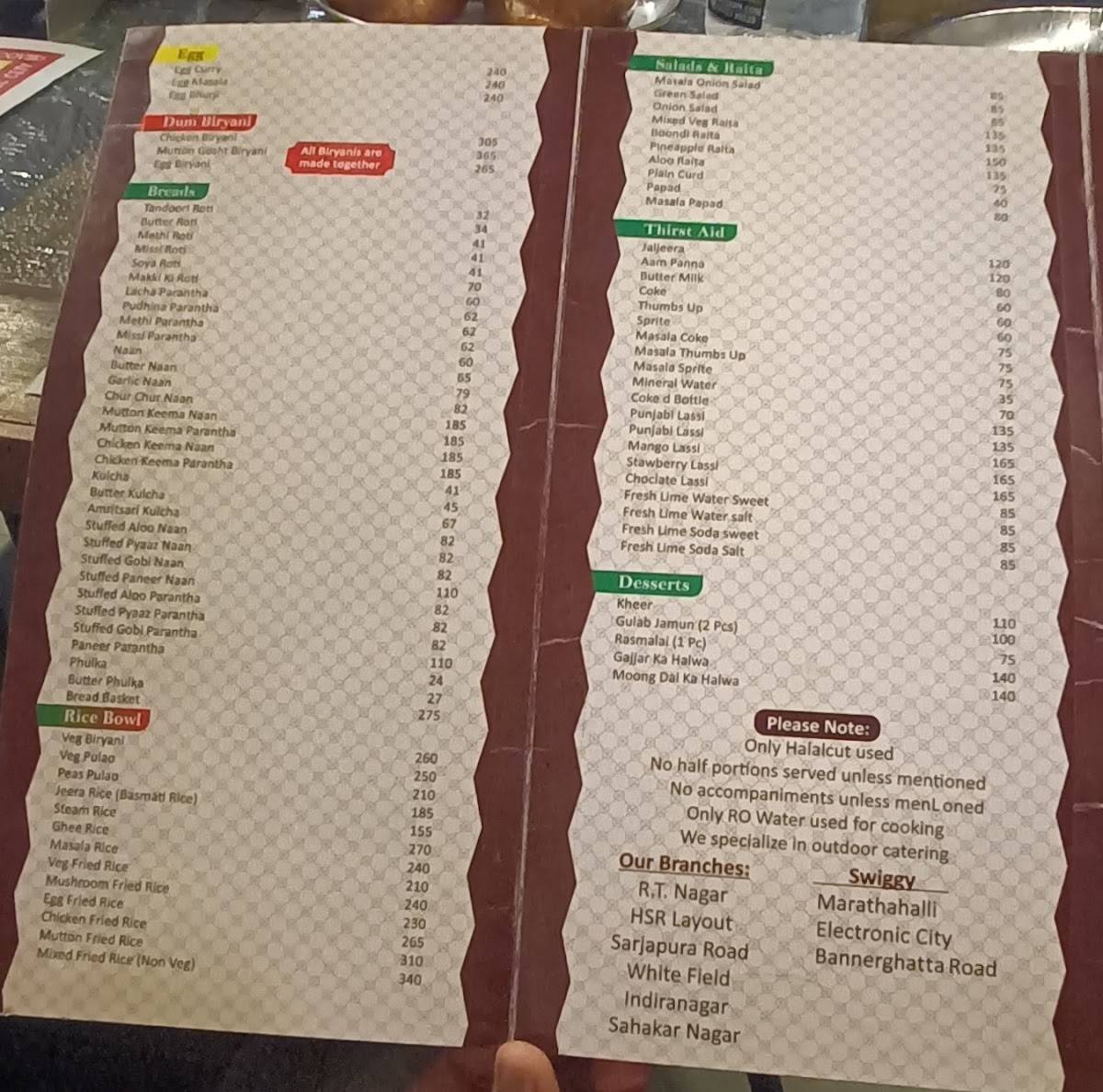 The Punjabi Rasoi menu
