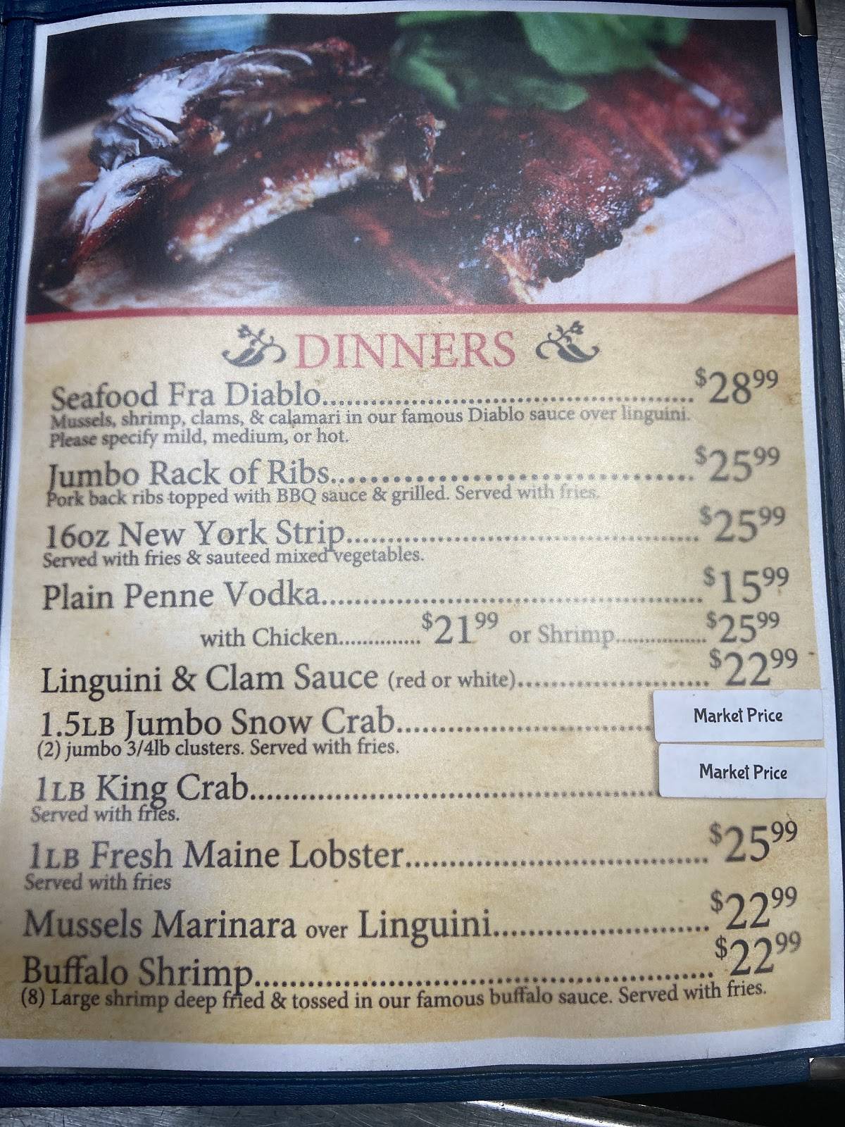 Menu at The Rock Cafe, Keyport