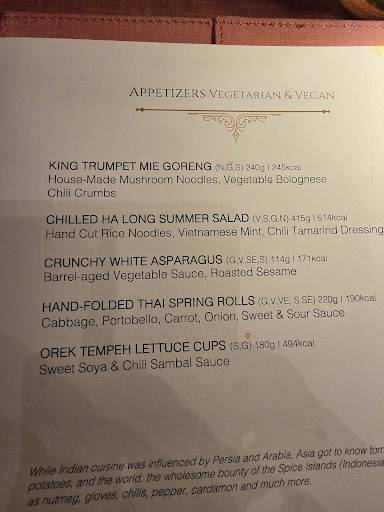 The Spice Route menu
