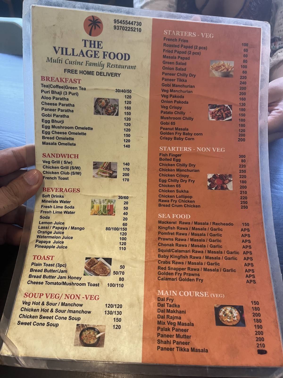 The Village Food Family Restaurant menu