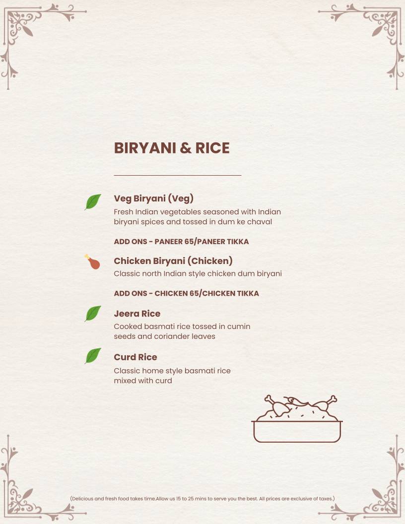 The White Cashew menu