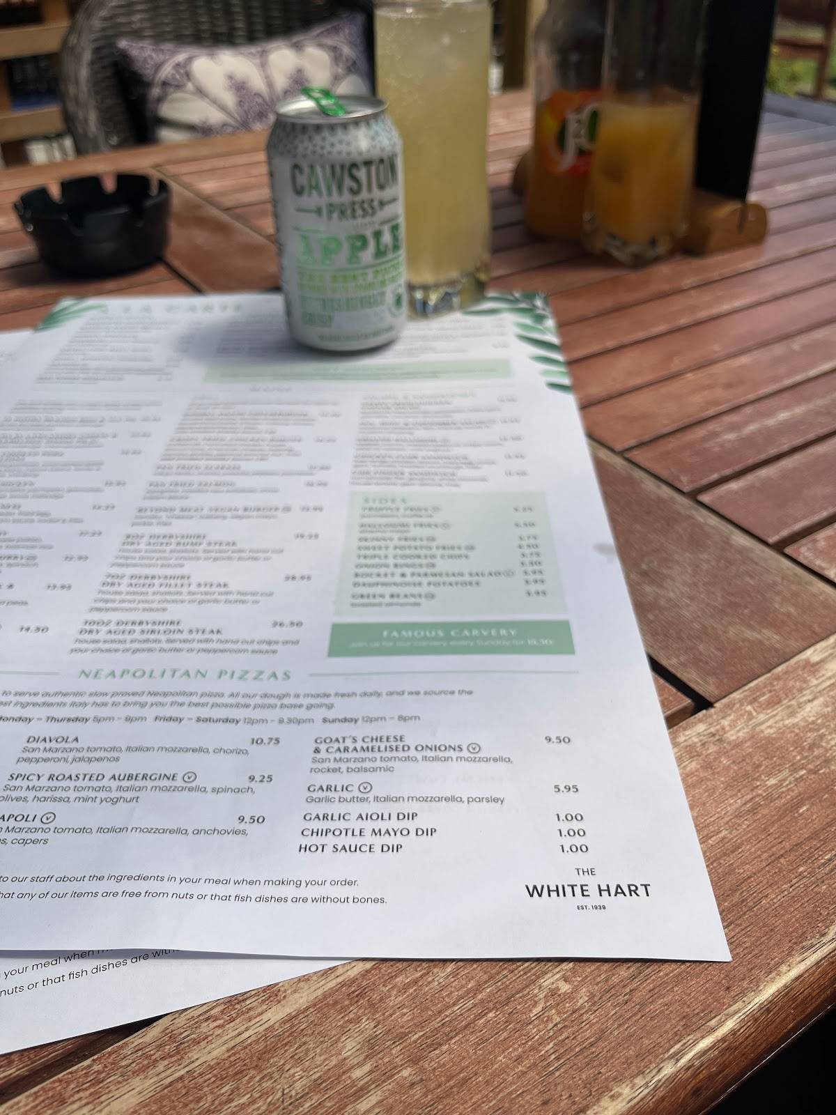 Menu at The White Hart pub & bar, Duffield, 36 Town St