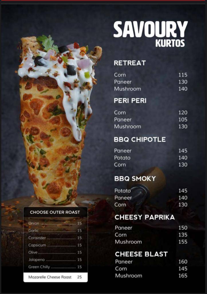 The kurtosh Vadodara menu