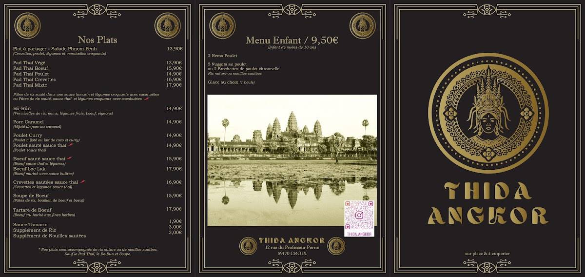 Menu de Thida Angkor