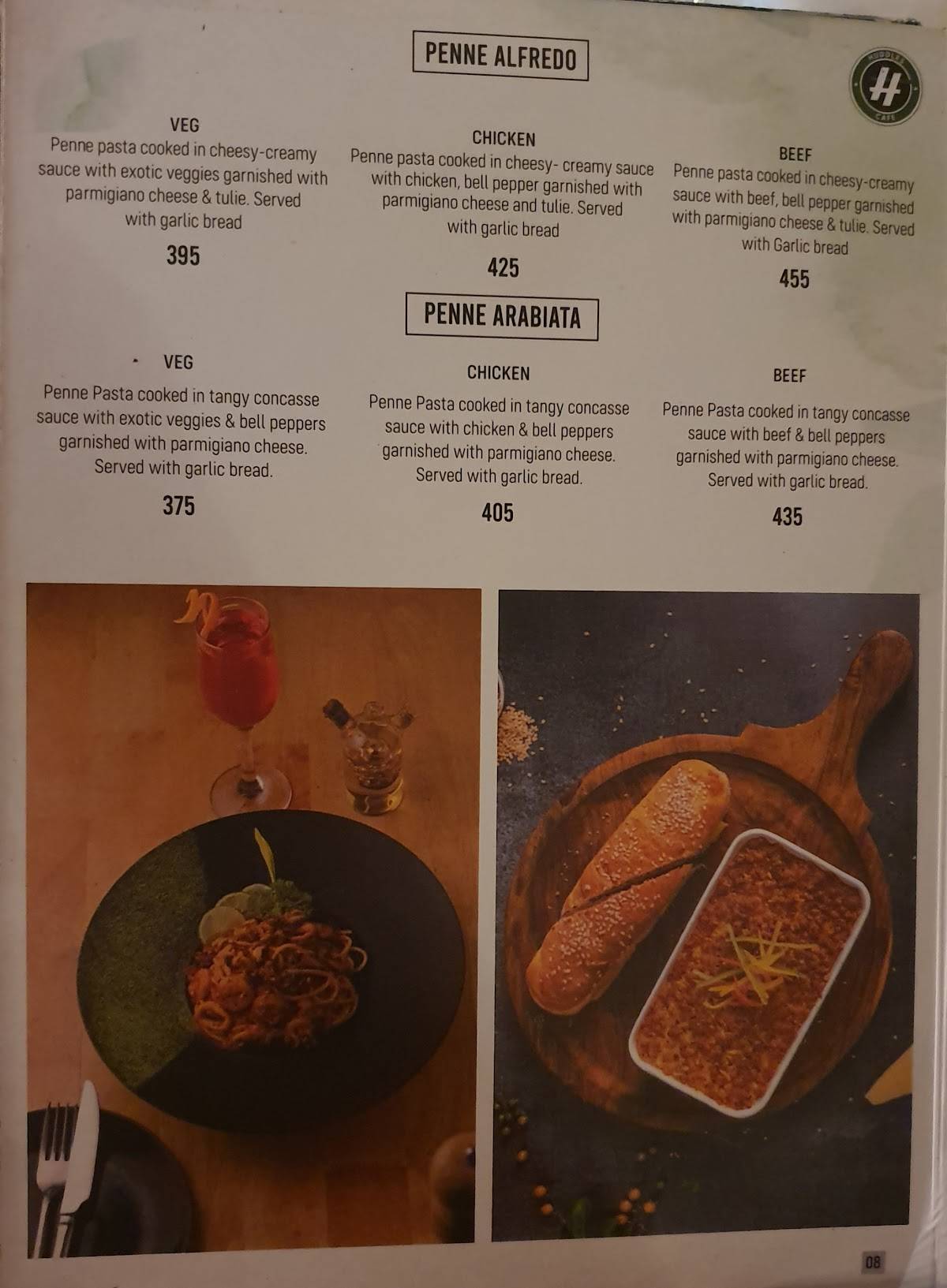 Huddles Cafe menu