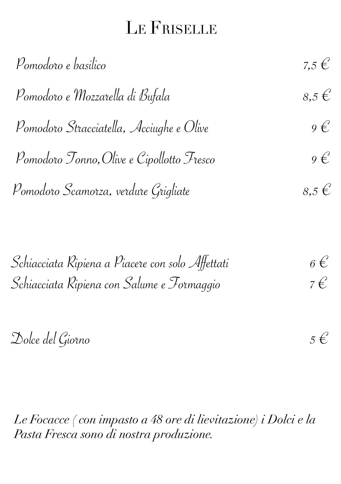 Menu di Tivà Gusto E Creativita’ 