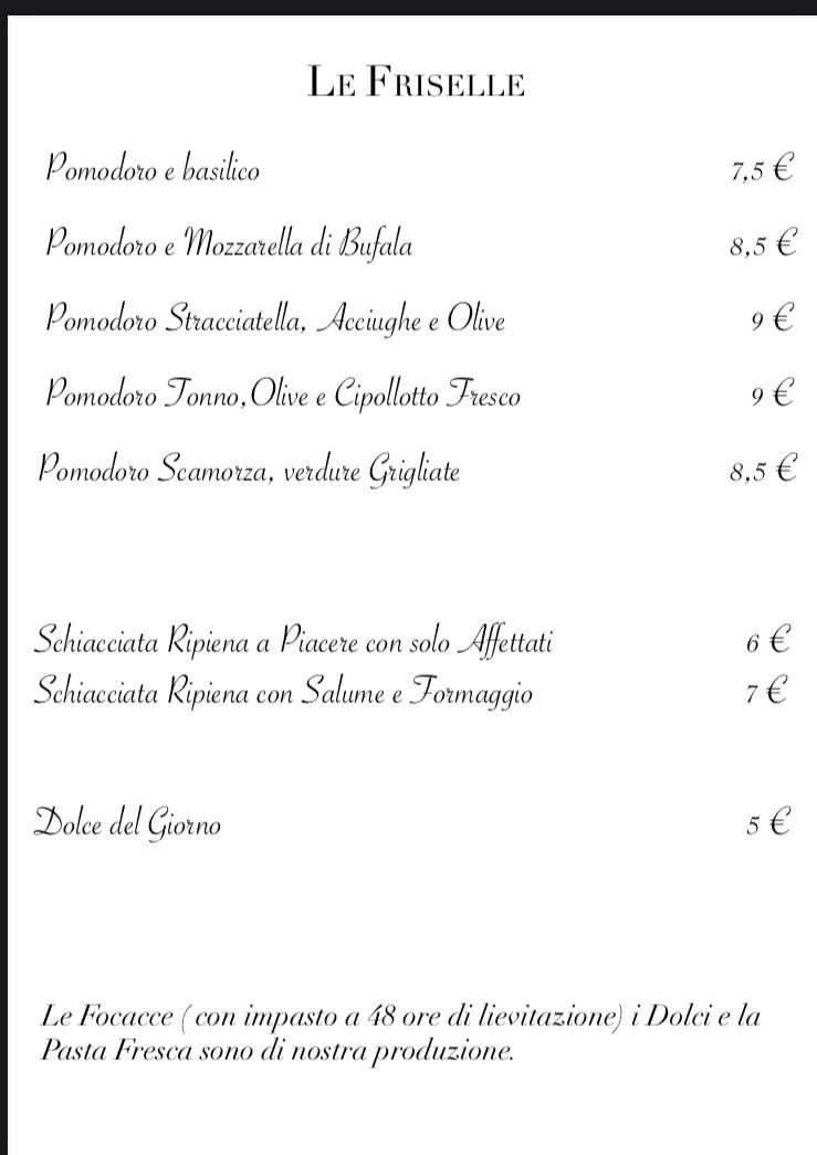 Menu di Tivà Gusto E Creativita’ 