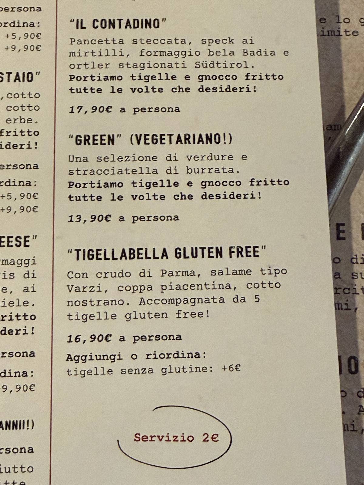 Menu di Tigella Bella 